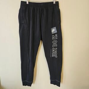 Nike Men's Fleece Joggers, Size Medium Just Do It Logo Swoosh Pockets